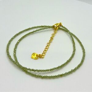N3011 High-end Geniune 1-2mm Peridot Gemstone Choker/Necklace/Double Bracelet